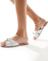 RAID Faraah knot flat sandals in silver