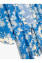 Фото #6 товара Oversize Kimono Viskon Çiçekli Kuşaklı