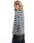 Monki long sleeve top in red and pink stripes