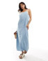 Фото #1 товара Vero Moda square neck chambray maxi dress in light blue denim