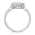 Фото #2 товара Sterling Silver with Rhodium Plated Halo Round Clear Cubic Zirconia Solitaire Ring
