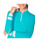 Women's COLOR BLOCK QUARTER ZIP TOP CARIBBEAN TURQ. XSmall