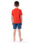 ფოტო #3 პროდუქტის Boys Cars Pajamas Race Team T-Shirt and Shorts Pajama Set