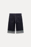 Zw collection relaxed-fit high-waist capri denim bermuda shorts