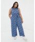 Фото #1 товара Plus Size Haylie Ink Floral Jumpsuit