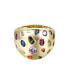 ფოტო #2 პროდუქტის RA 14k Gold Plated with Rainbow Gemstone Cubic Zirconia Dome Ring