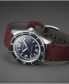 ფოტო #4 პროდუქტის Men's Fleuss Automatic Red Genuine Leather Strap Watch, 43mm