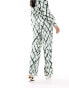 Vero Moda wide leg trouser co-ord in tie dye check