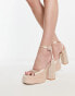 Фото #1 товара Be Mine Krista platform sandals in champagne satin