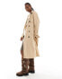 Фото #1 товара French Connection long lightweight trenchcoat in stone