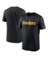 Men's Black Pittsburgh Steelers Legend Wordmark Performance T-shirt