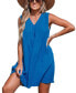 Фото #1 товара Women's Blue V-Neck Sleeveless Tent Mini Beach Dress