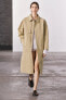 Zw collection straight-fit trench coat with shirt collar