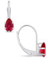 Gemstone Leverback Earrings in 10K White Gold