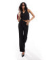 Mango flared co-ord trousers in black