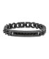 ფოტო #1 პროდუქტის Black Ion Plating Thick Cuban Link Chain and Simulated Black Diamonds ID Bracelet