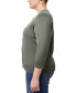 Фото #3 товара Plus Size Novelty-Button 3/4-Sleeve Cardigan Sweater