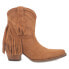 Dingo Fandango Fringe Snip Toe Cowboy Booties Womens Brown Casual Boots DI187-25