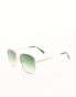 Фото #4 товара Quay big time textured frame round sunglasses in black and green