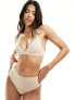 ASOS DESIGN Marina smoothing mid rise brazilian brief in beige