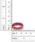 Red Emerald Cut Cubic Zirconia Eternity Band in 14k Rose Gold Plated Sterling Silver