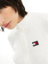 Фото #3 товара Tommy Jeans badge zip sweater dress in white