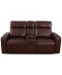 Greymel 74" Zero Gravity Leather Loveseat with Console and Power Headrests, Created for Macy's