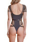 ფოტო #2 პროდუქტის Women's Asymmetrical Micro Fishnet Bodysuit 1 Pc Lingerie