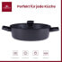 Фото #3 товара Gerlach Granitex Ceramic Coated Saucepan Suitable for Induction Cookers for Electric Gas Ceramic Induction Hob Pans Pots Black 28 cm 4.4 L