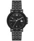 Men's Signatur Sport Three Hand Date Black Stainless Steel Watch 40mm