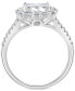 ფოტო #4 პროდუქტის EFFY® Diamond Round & Baguette Halo Cluster Engagement Ring (1-1/20 ct. t.w.) in 14k White Gold