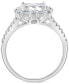 Фото #4 товара EFFY® Diamond Round & Baguette Halo Cluster Engagement Ring (1-1/20 ct. t.w.) in 14k White Gold