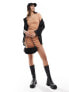 Фото #7 товара Vero Moda square neck ribbed jersey mini dress in light brown