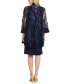 Women's 2-Pc. 3D Floral-Embroidered Jacket & Necklace Dress