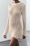 Фото #13 товара Трикотажное платье с бахромой и бусинами ZARA