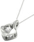 ფოტო #3 პროდუქტის Diamond Framed Solitaire 18" Pendant Necklace (1/5 ct. t.w.) in 10k White Gold