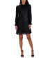 Sequin Mock-Neck Sheath Dress