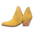 Фото #3 товара Dingo Fine N' Dandy Fringe Studded Snip Toe Cowboy Booties Womens Yellow Casual