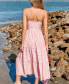 Women's Pink Variegated Stripe Square Neck Maxi Beach Dress