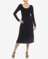 Фото #1 товара Women's Scoop Neck Fit and Flare Sweater Dress