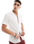 Фото #1 товара ASOS DESIGN regular fit linen look roll sleeve revere collar shirt in white