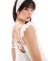 Фото #4 товара Wednesday's Girl ruffle sleeve tiered broderie mini dress in white