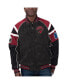 ფოტო #1 პროდუქტის Men's Black Arizona Cardinals Faux Suede Raglan Full-Zip Varsity Jacket