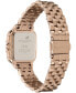 ფოტო #3 პროდუქტის Women's Soft Square Carnation Gold-Tone Stainless Steel Bracelet Watch 28mm