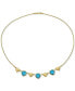 ფოტო #1 პროდუქტის Swiss Blue Topaz Heart Chain 18" Collar Necklace (13-1/2 ct. t.w.) in 14k Gold-Plated Sterling Silver