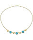 Swiss Blue Topaz Heart Chain 18" Collar Necklace (13-1/2 ct. t.w.) in 14k Gold-Plated Sterling Silver