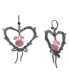 Фото #1 товара Faux Stone Heart Rose Drop Earrings