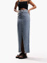 Фото #5 товара ASOS DESIGN Tall denim midi skirt with split hem in midwash