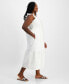 ფოტო #2 პროდუქტის Plus Size Woven Solid Smocked Ruffled Midi Dress, Created for Macy's