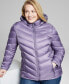 ფოტო #1 პროდუქტის Women's Plus Size Hooded Packable Puffer Coat, Created for Macy's